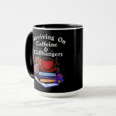 Koffein und Cliffhanger Farbige Tasse (Vorderseite Links)