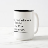 Koffein und Ellbogen, eine tödliche Kombination au Zweifarbige Tasse (VorderseiteRechts)