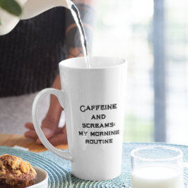 Koffein und Schreie weißes Halloween Milchtasse