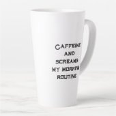 Koffein und Schreie weißes Halloween Milchtasse (Rechte Ecke)