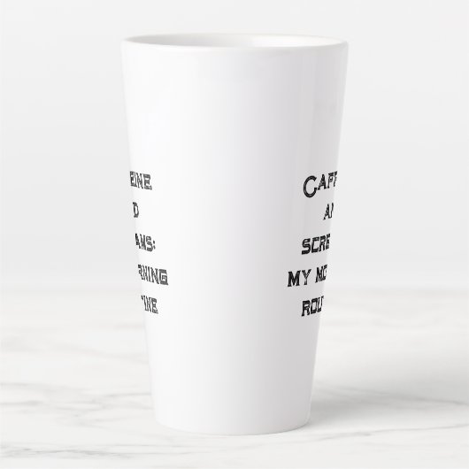 Koffein und Schreie weißes Halloween Milchtasse (Vorderseite)