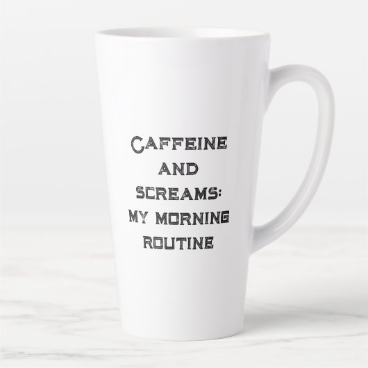 Koffein und Schreie weißes Halloween Milchtasse (Rechts)