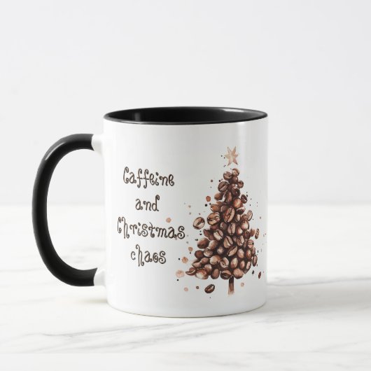 Koffein und Weihnachts-Chaos Weihnachten Tasse (Links)