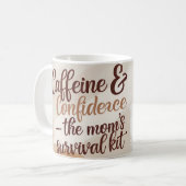 Koffein & Vertrauen - Funny Mama Kaffee Tasse (Vorderseite Links)