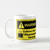 Koffein-warnender Apotheker Kaffeetasse (Links)