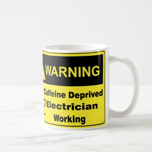 Koffein-warnender Elektriker Kaffeetasse (Rechts)