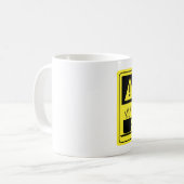 Koffein-warnender Journalist Kaffeetasse (Vorderseite Links)