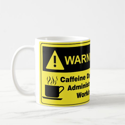 Koffein-warnender Verwalter Kaffeetasse (Links)
