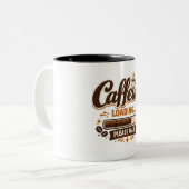 Koffein wird geladen… Bitte warten Zweifarbige Tasse (Vorderseite Links)