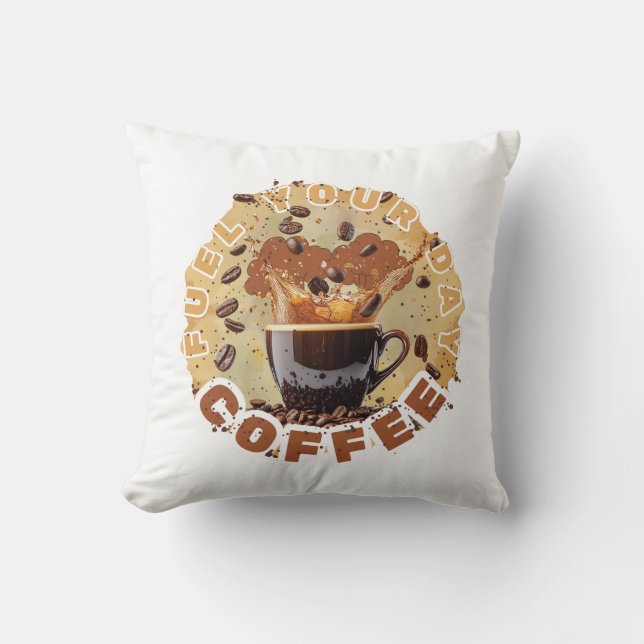 Koffein zuerst  kissen (Vorderseite)