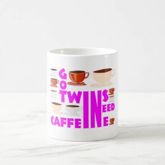 Koffein-Zwillinge für Mutter mit doppeltem Ärger Kaffeetasse (Mittel)