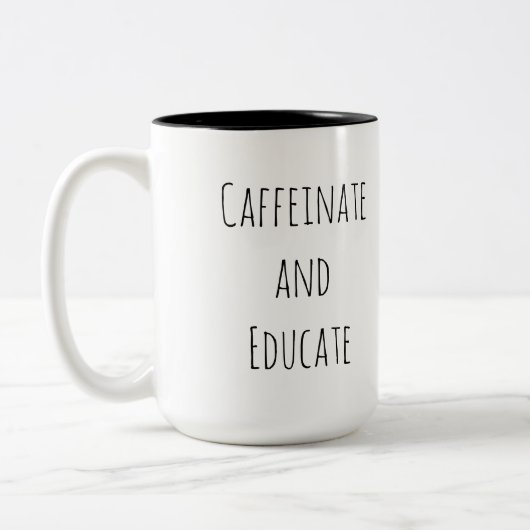 Koffeinat und Bildung Zweifarbige Tasse (Links)
