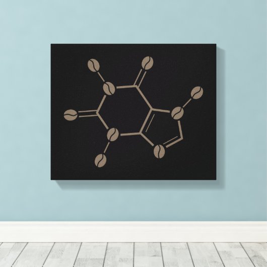 Koffeinbohnenmolekül Leinwanddruck (Insitu (Holzboden))
