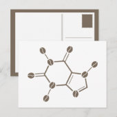 Koffeinbohnenmolekül Postkarte (Vorne/Hinten)