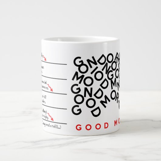 Koffeingehalt braucht eine Menge Kaffee-Tasse Jumbo-Tasse (Vorderseite)