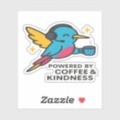 Koffeinierte Hummingbird Support Pro-Aufkleber Aufkleber (Blatt)