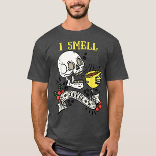 Koffeinierte Skeletton-Blume Koffein Lover I Riech T-Shirt