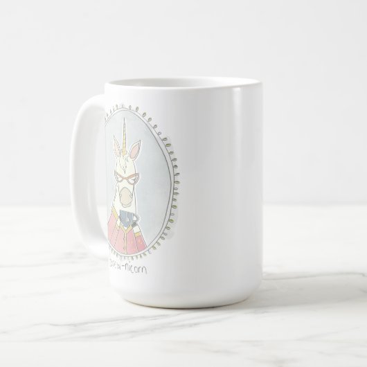 Koffeinierte Süsse | Einhorn aufbrechen Kaffeetasse (Vorderseite Links)