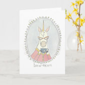 Koffeinierte Süsse | Einhorn aufbrechen Karte (Gelbe Blume)