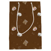 Koffeinierte Welt (Muster) Mittlere Geschenktüte (Vorderseite)