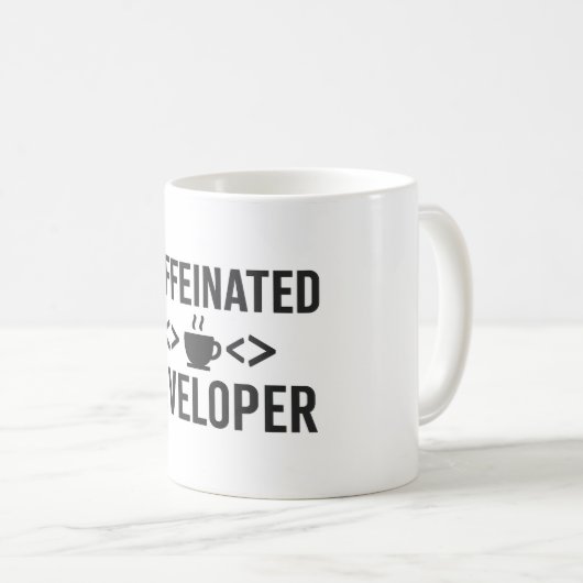 Koffeinierter Entwickler - Coding Coffee Design Kaffeetasse (VorderseiteRechts)
