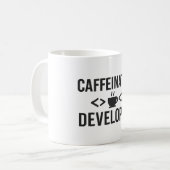 Koffeinierter Entwickler - Coding Coffee Design Kaffeetasse (Vorderseite Links)