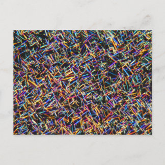 Koffeinkristalle unter einem Mikroskop Postkarte