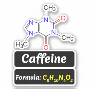 Koffeinmolekül (Formel für chemische Struktur) Aufkleber