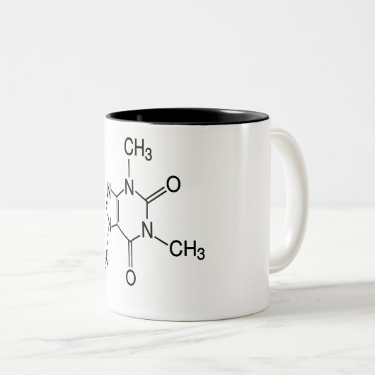Koffeinmolekül Zweifarbige Tasse (VorderseiteRechts)