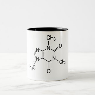 Koffeinmolekül Zweifarbige Tasse