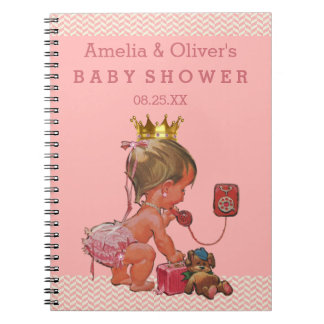Koffer-Prinzessin auf Telefon-Babyparty-Gast-Buch Notizblock