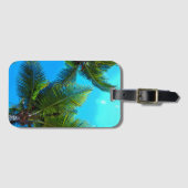 Kofferanhänger. Blauer Palmenbaum. Gepäckanhänger (Vorderseite (Horizontal))