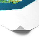 Kofferfisch - Design Gradient Blau Hintergrund |  Poster (Ecke)