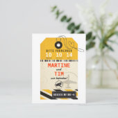 Kofferger Reiseziel Hochzeit Save the Date (Stehend Vorderseite)
