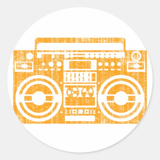 Kofferradio Runder Aufkleber (Vorderseite)