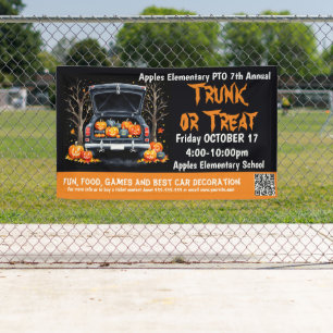 Kofferraum oder Behandlung Halloween-Veranstaltung Banner