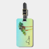 Kofferraummarke für tropische Palmen Gepäckanhänger (Vorderseite vertikal)