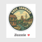 Køge Dänemark Altstadt Aufkleber (Blatt)