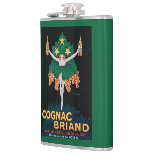 Kognak Briand förderndes Plakat Flachmann (Links)