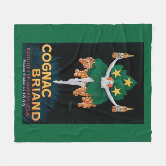 Kognak Briand förderndes Plakat Fleecedecke (Vorderseite (Horizontal))