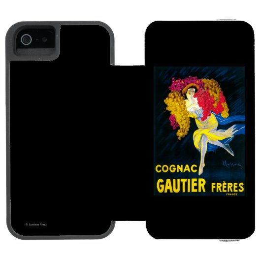 Kognak Gautier förderndes PosterFrance Incipio iPhone Geldbeutel-Hülle (Folio Geöffnet)