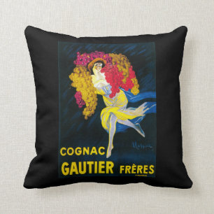 Kognak Gautier förderndes PosterFrance Kissen