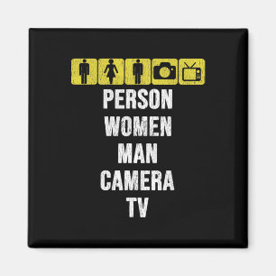 Kognitionstest Person Frau Mann Kamera Tv Lustig A Magnet