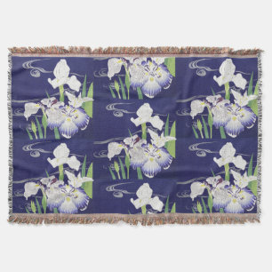 Kogyo Tsukioka Irises, japanische Blume Art Decke
