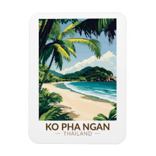 Koh Pha Ngan Thailand Reise Kunst Vintage Magnet