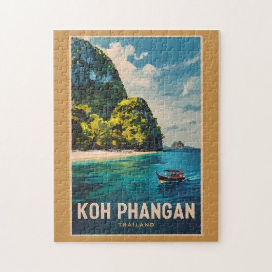 Koh Phangan Thailand Reisen Art Vintag Puzzle (Vertikal)