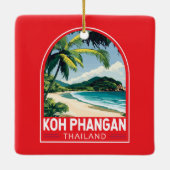 Koh Phangan Thailand Reisen Kunstemblem Keramikornament (Rückseite)