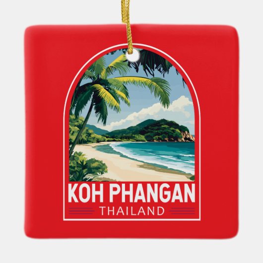 Koh Phangan Thailand Reisen Kunstemblem Keramikornament (Vorderseite)