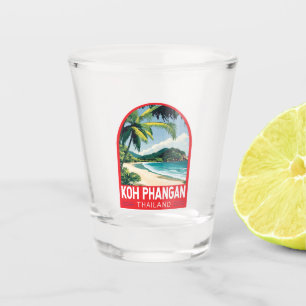 Koh Phangan Thailand Reisen Kunstemblem Schnapsglas
