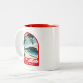 Koh Phangan Thailand Reisen Kunstemblem Zweifarbige Tasse (Vorderseite Links)